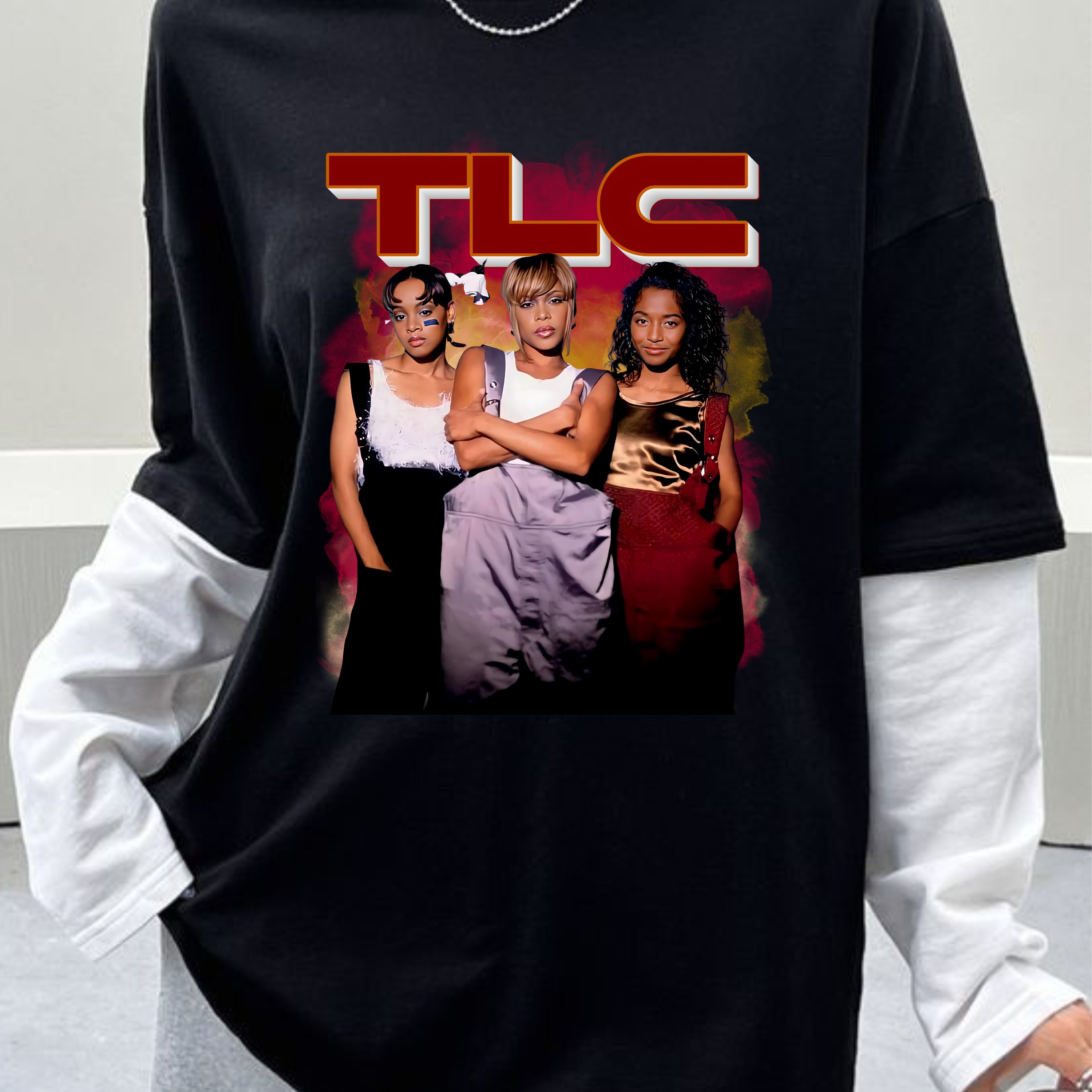 TLC Shirt | TLC Oversized Tee | Oversized Black Tee| 90s Vintage Shirt