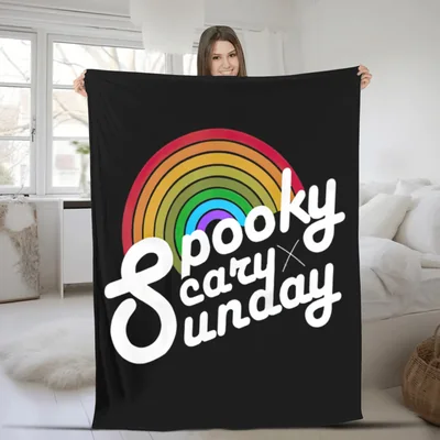 Spooky Scary Sunday Fleece Blankets, Spooky Sunday Unisex