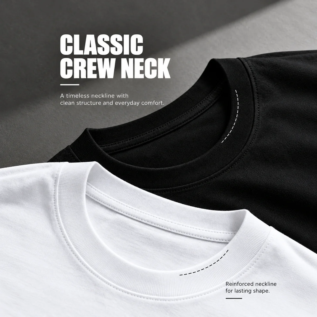Classic crew neckline