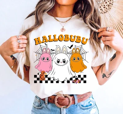 Inspired Labubu Halloween Birthday T Shirt, Kids Halloween Tee, La Bubu Doll Spooky Season, Kawaii Monsters, Gift Halloween