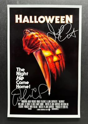 HALLOWEEN Movie Poster Signed by Jamie Lee Curtis and John Carpenter