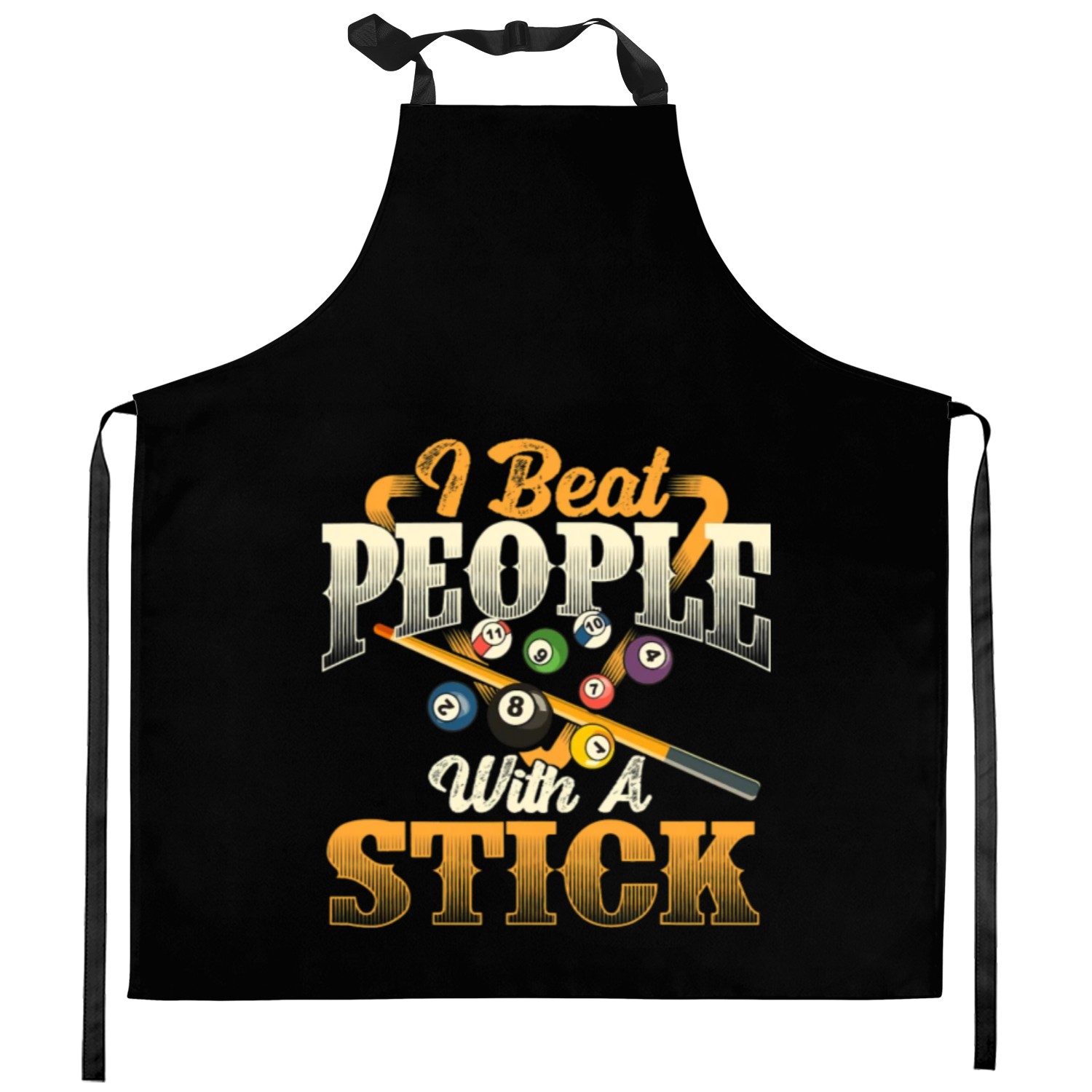 I Beat People With A Stick Billiards 8 Ball Kitchen Aprons