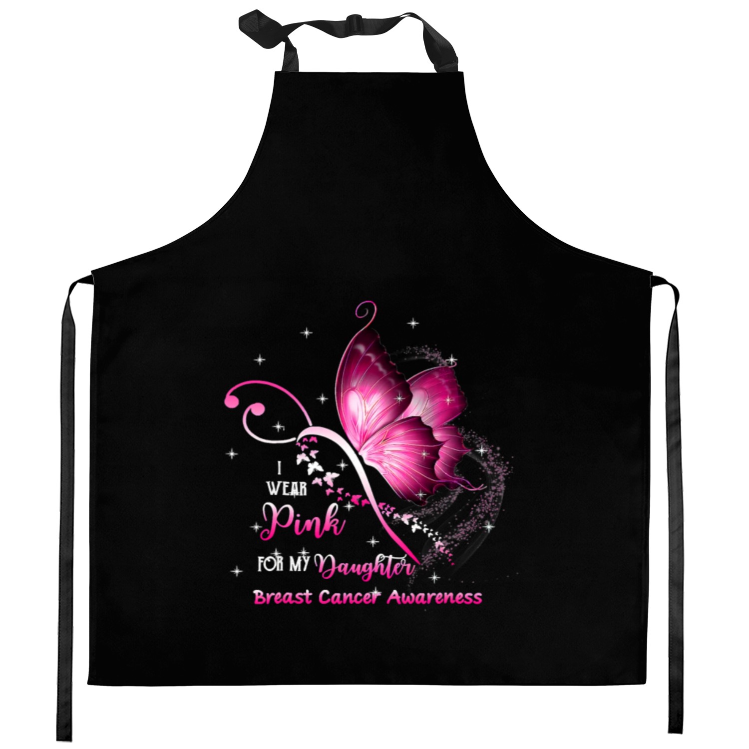 I Wear Pink For My Daughter Cute Breast Cancer Kitchen Aprons