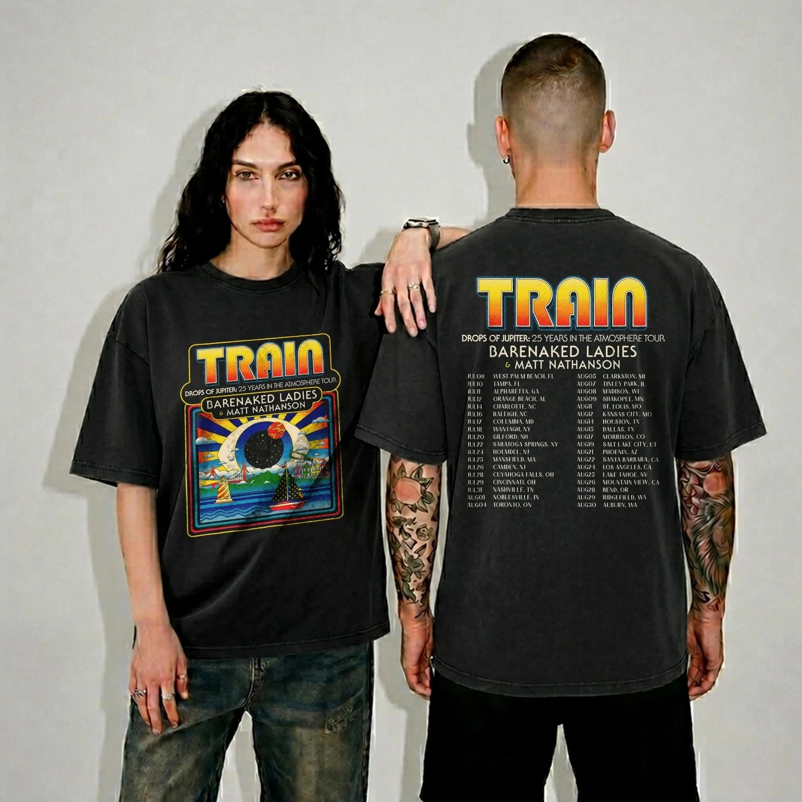 Train Band Tour 2026 Double Sided T-Shirt Vintage Concert Graphic Tee